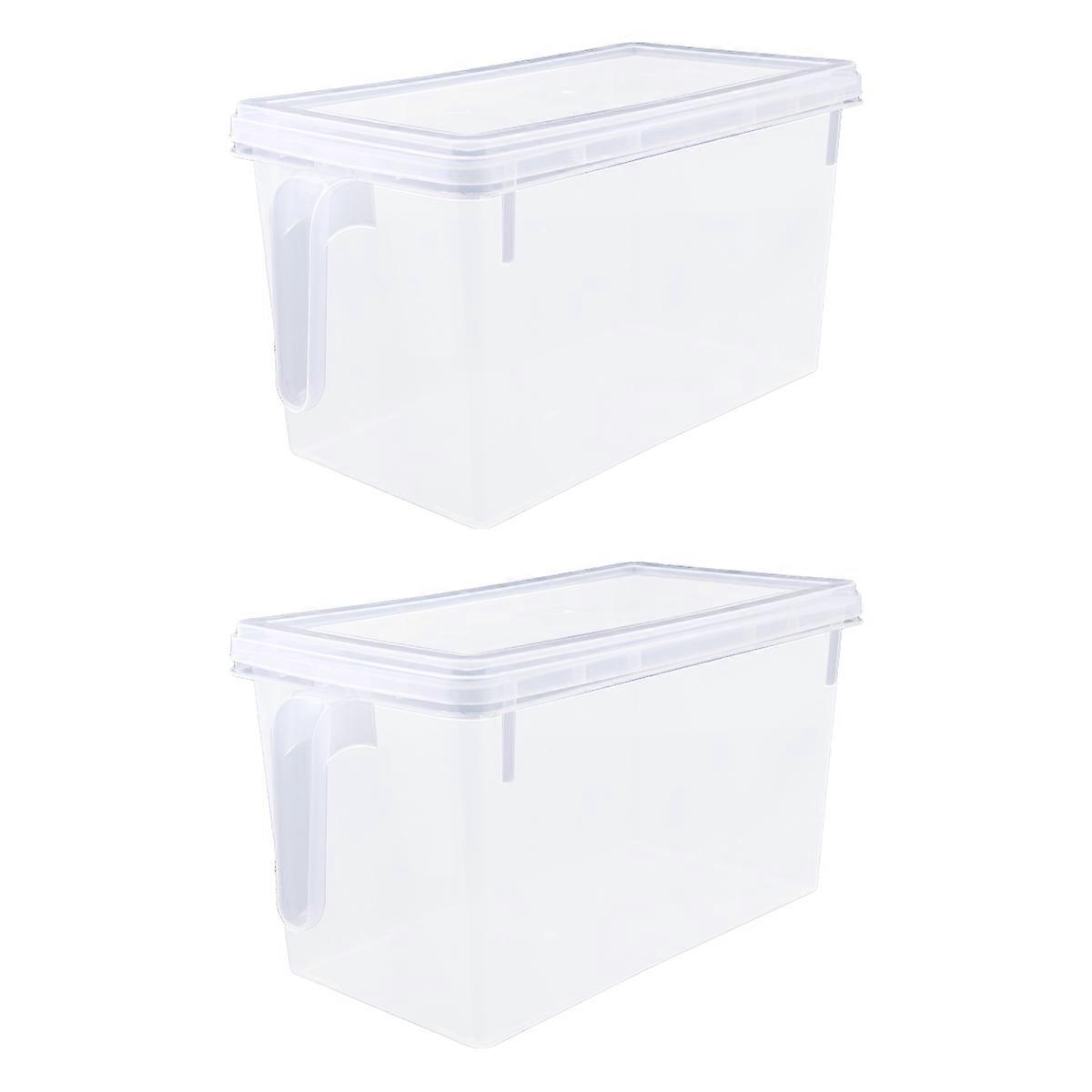 Freezer Containers Fridge Containers With Lids Transparent Plastic Storage Box 31x16x15cm 2Pack