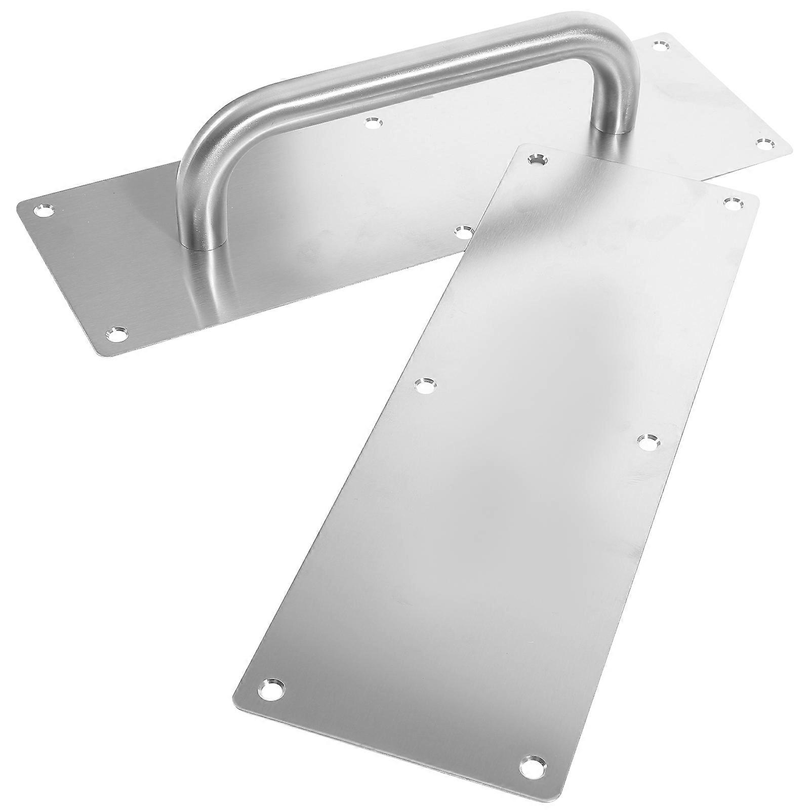 Stainless Steel Fire Door Pull Handle Push Plate with Screws – Corrosion Resistant Commercial Door Handle for Sliding Doors, Smooth Edges, Rustproof