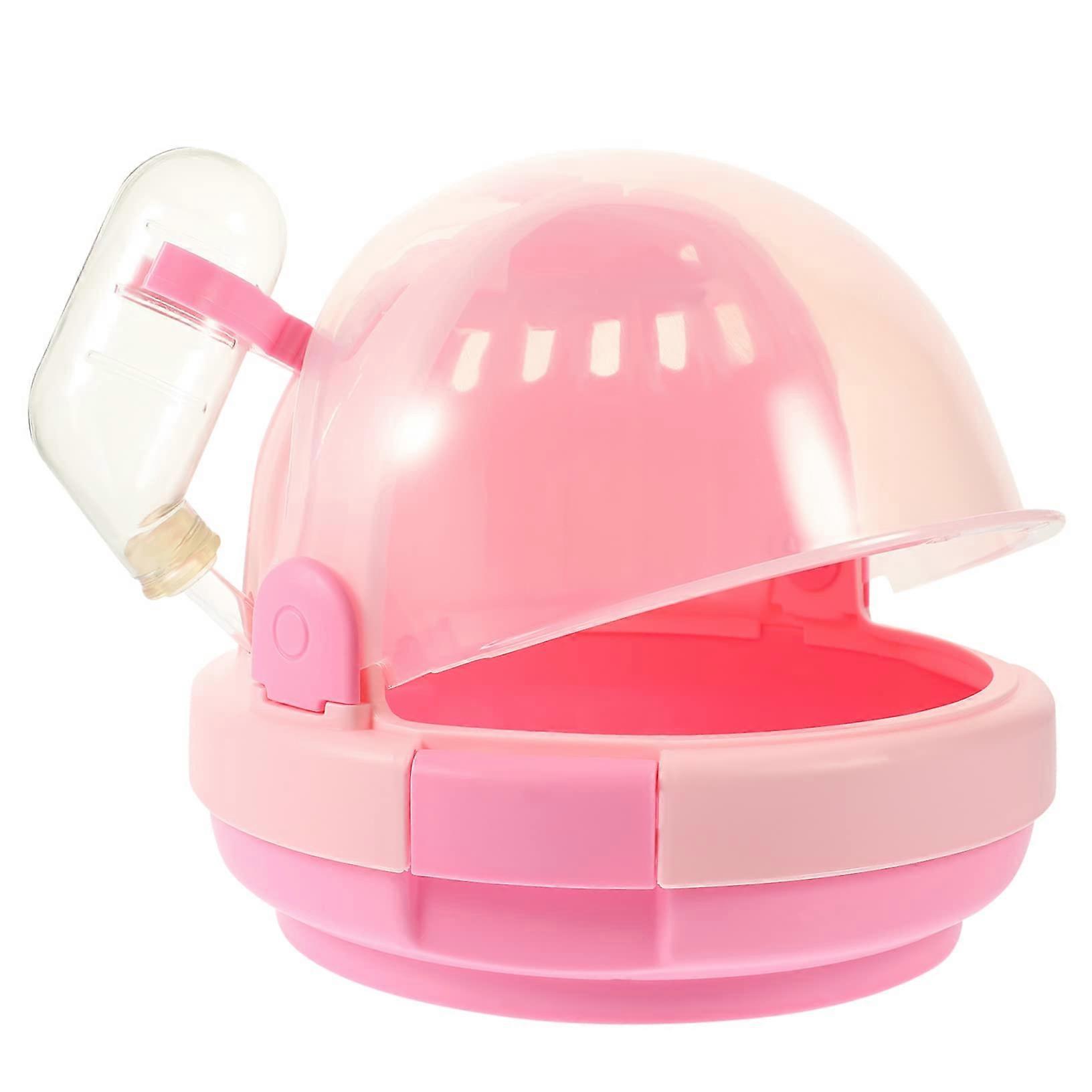 Portable hamster cage for travel, handheld pet carrier for small animals, breathable and ventilated for camping trips, handcrafted.