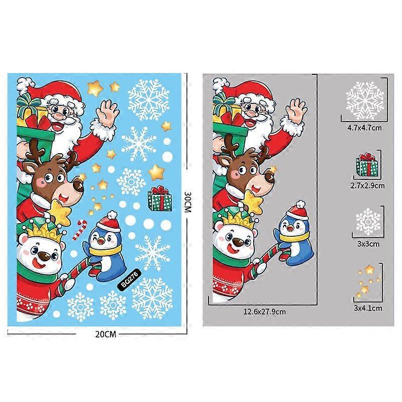 Christmas Window Clings Window Stickers Decor Xmas Snowman Snowflake Window Dcor