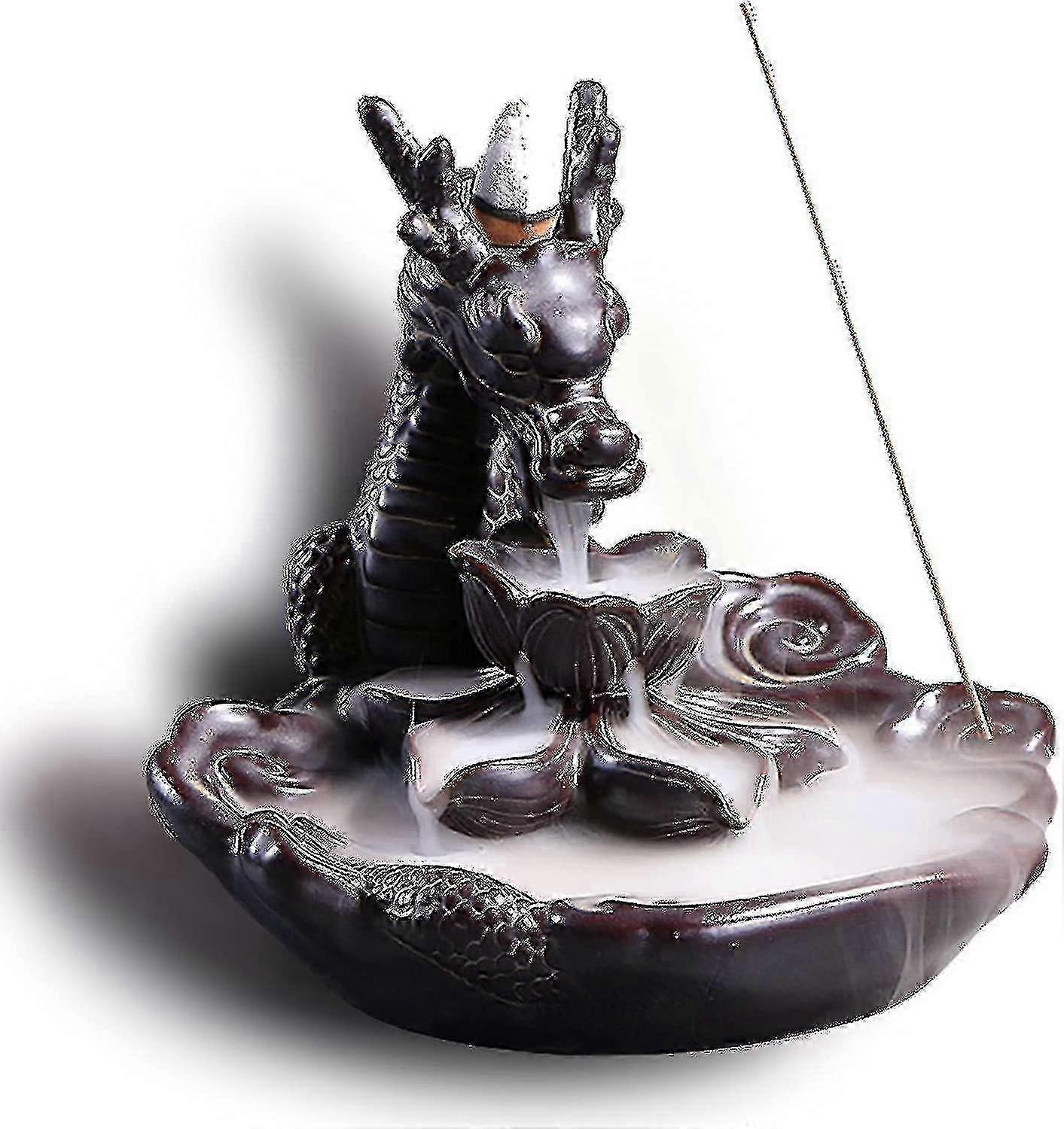 Dragon Incense Waterfall Burner Ceramic Smoke Backflow Incense Holder Include SZRH A-B