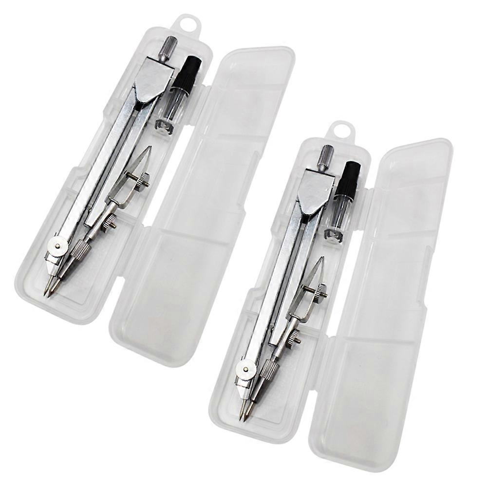 Silver Compass Drawing Tools for Students Made of Strong Iron Perfect for Math and Geometry Classes 2Pcs
