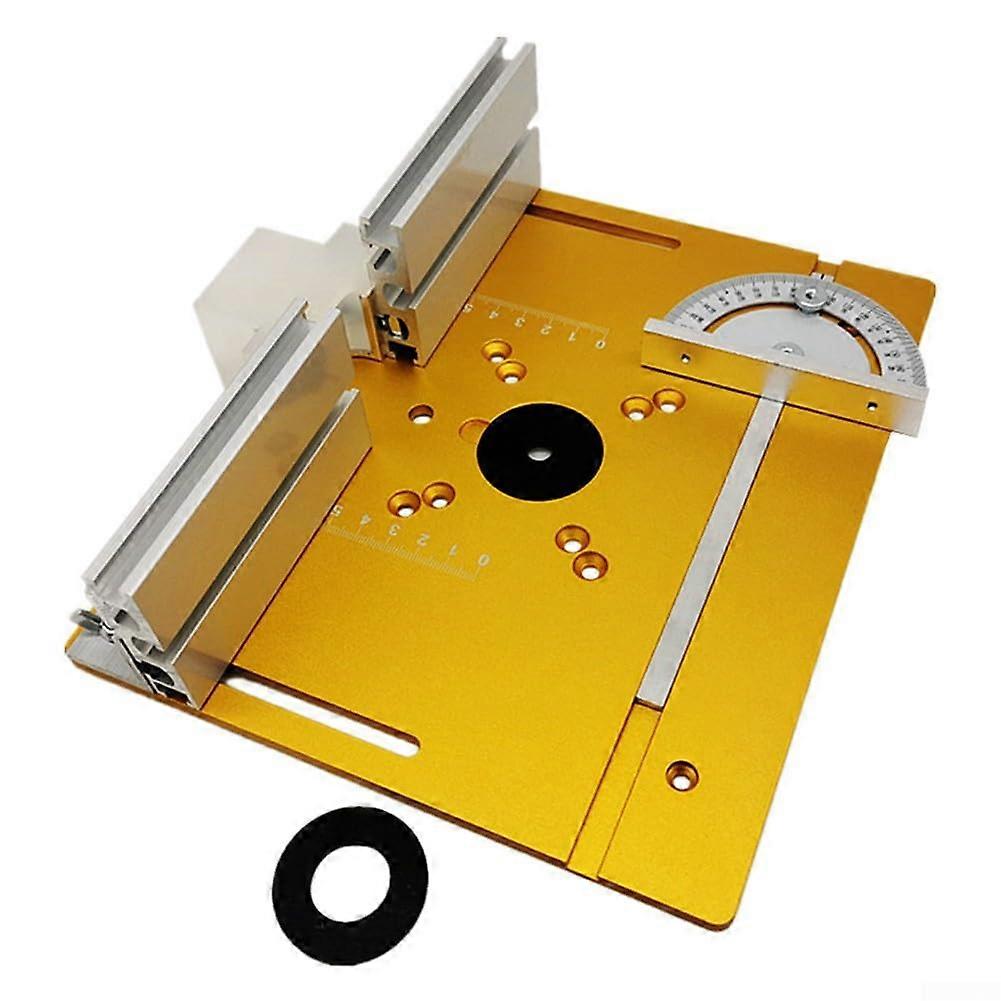 Insert plate for router table, router lift set made of aluminum alloy, 0 to 54 mm, for 64 to 65 mm machines, Gold