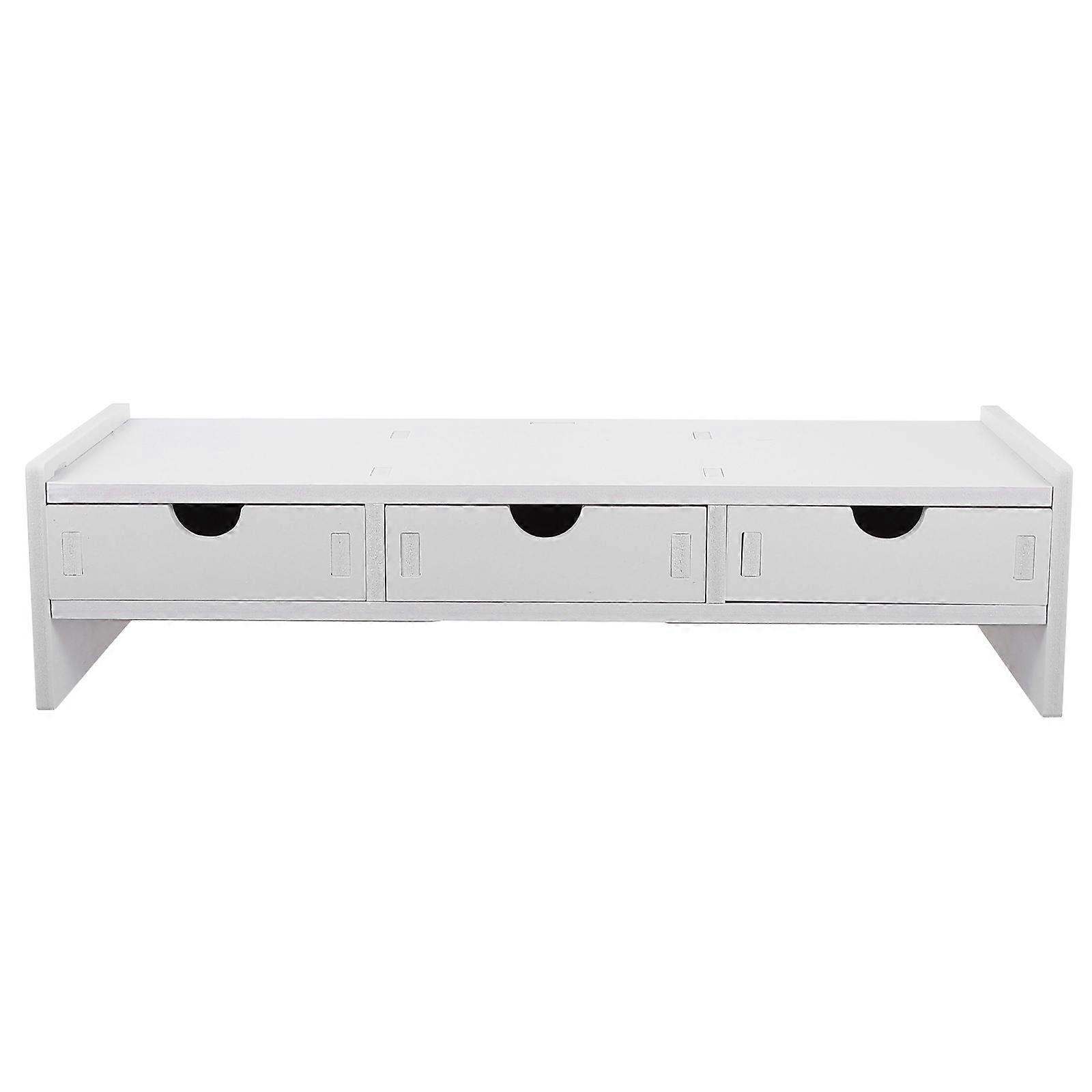 Desk Riser Monitor Riser Stand Sturdy Storage Adults White 49X19CM Height Adjustment 1Pc