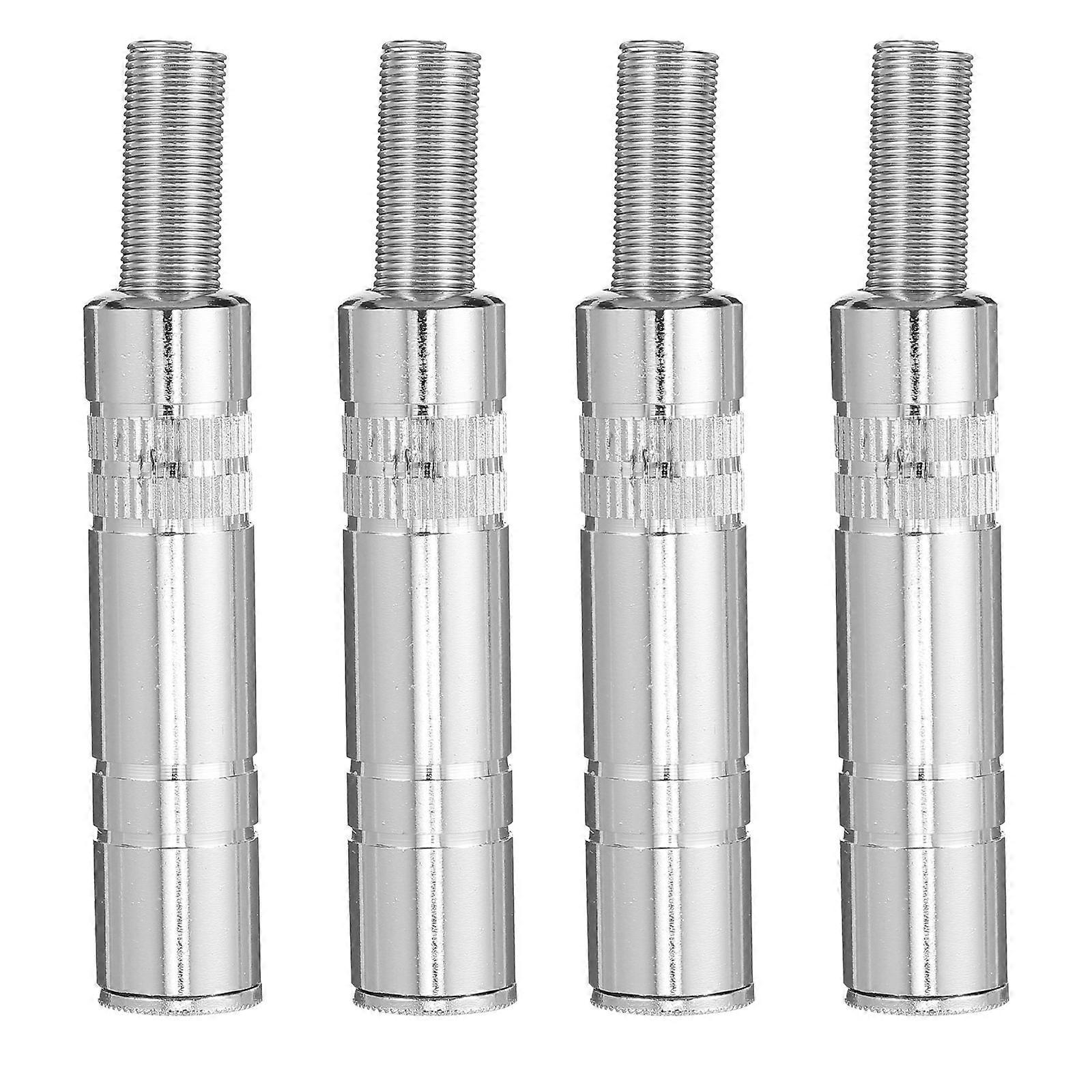 Silver Zinc Alloy Solder Type Audio Stereo Connector for Connecting 4PCS 1/4 inch