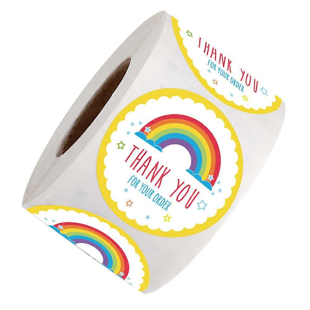 Rainbow Seal Labels Roll Adhesive Decorative Stickers for Boxes, Envelopes, Holidays, Parties, Birthdays, and Weddings