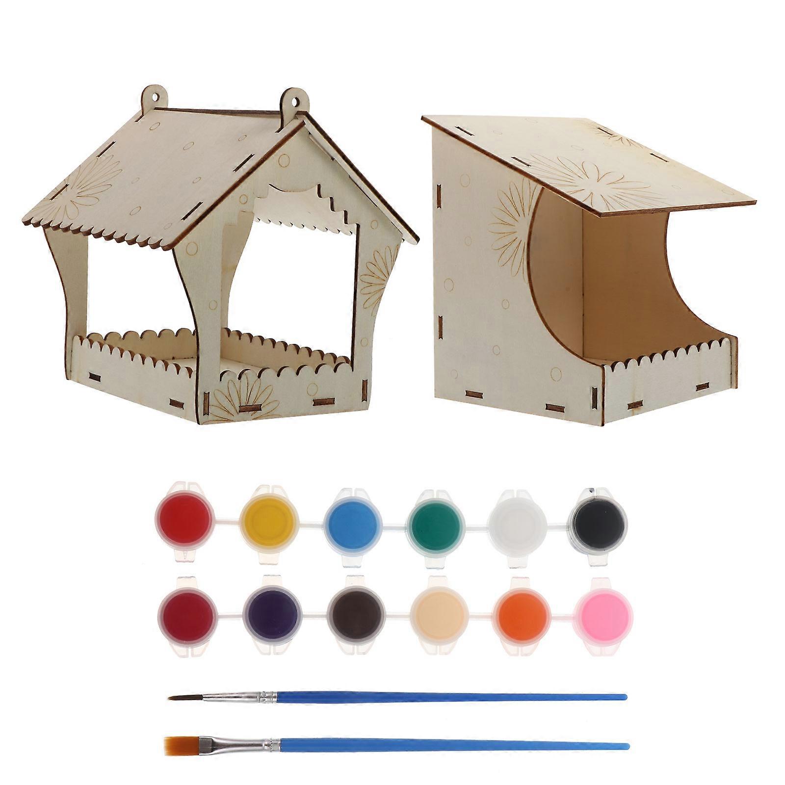 Outdoor Wild Bird Feeder Realistic Appearance Synthetic Material Bird Enthusiasts Attracting Birds 3.5×2.8×4.7Inch 2Pcs