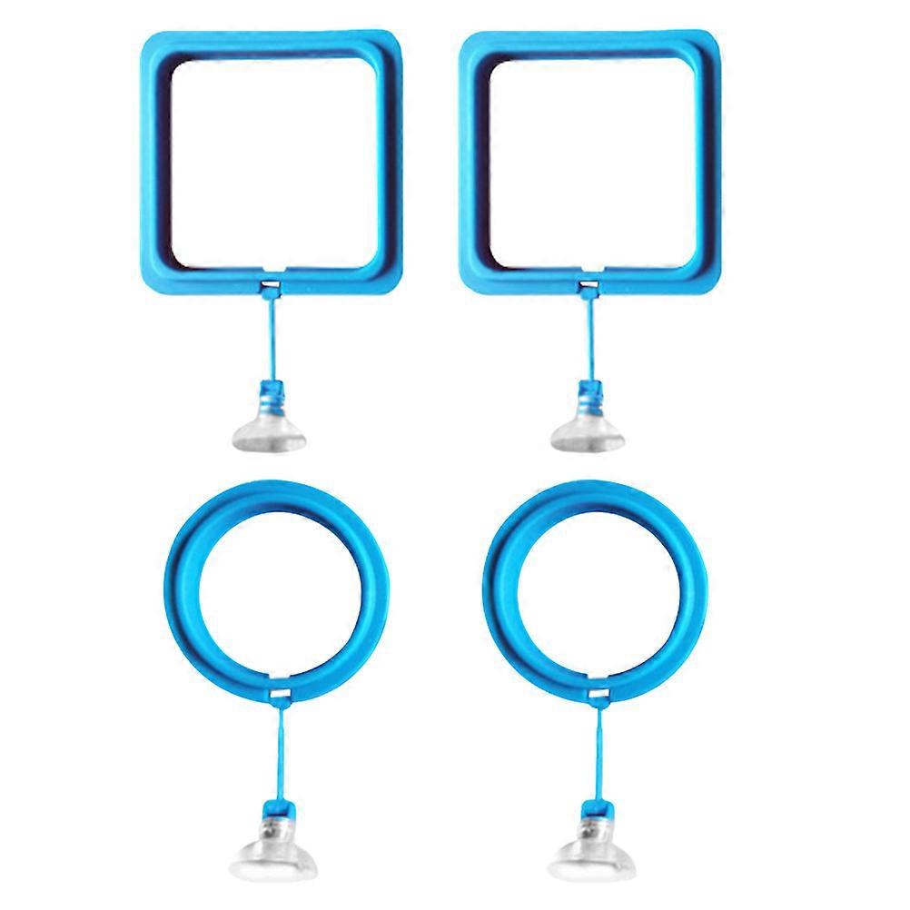 Aquarium Supplies Practical Fish Feeder Durable Plastic Suction Cup Attachable Round Shape 4Pcs