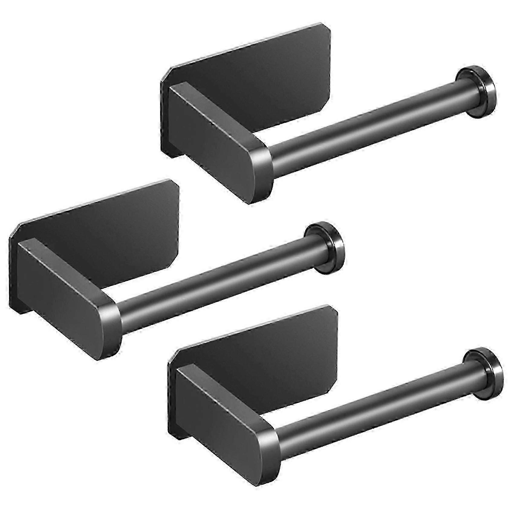 3-Pack Self-Adhesive Toilet Paper Holders - No-Drill Wall Mount Roll Holders for Kitchen & Bathroom Convenience