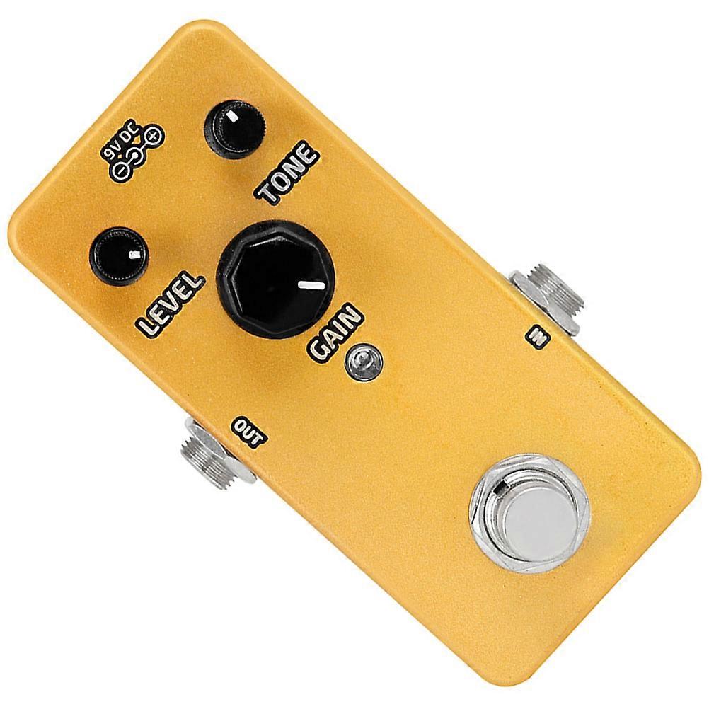 Distortion Guitar Pedal Golden Color 9.2x4.2x3.4cm Size Processor 1Pcs