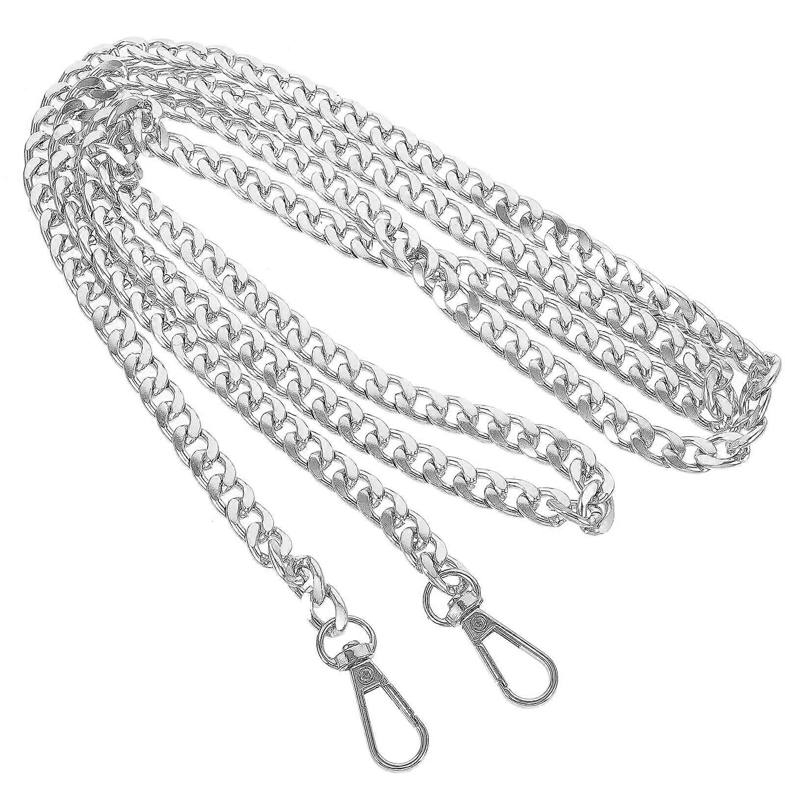 1PC Iron Flat Chain Handbag Purse Strap for Shoulder Bag Cross Body Bag Replacement Silver