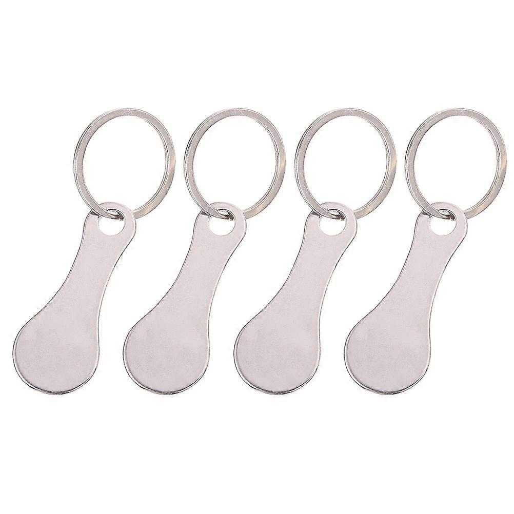 Stainless Steel Shopping Trolley Tokens, Lightweight Key Rings, Portable Cart Removers, Keychain Pendant for Grocery Carts, Easy Carry Unlocking Tool