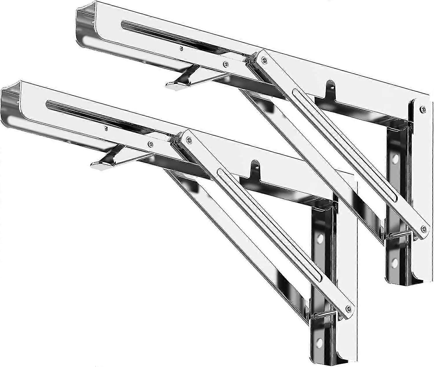 400mm Folding Bracket, Folding Shelf Brackets Max Load 150kg, Stainless Steel Folding Console Bracke
