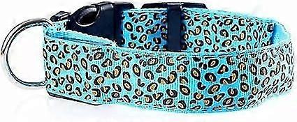 Luminous Collar for Cats and Dogs Rechargeable by USB, LED Light, Waterproof, 3 Lighting Modes, Adjustable Length. (Blue)