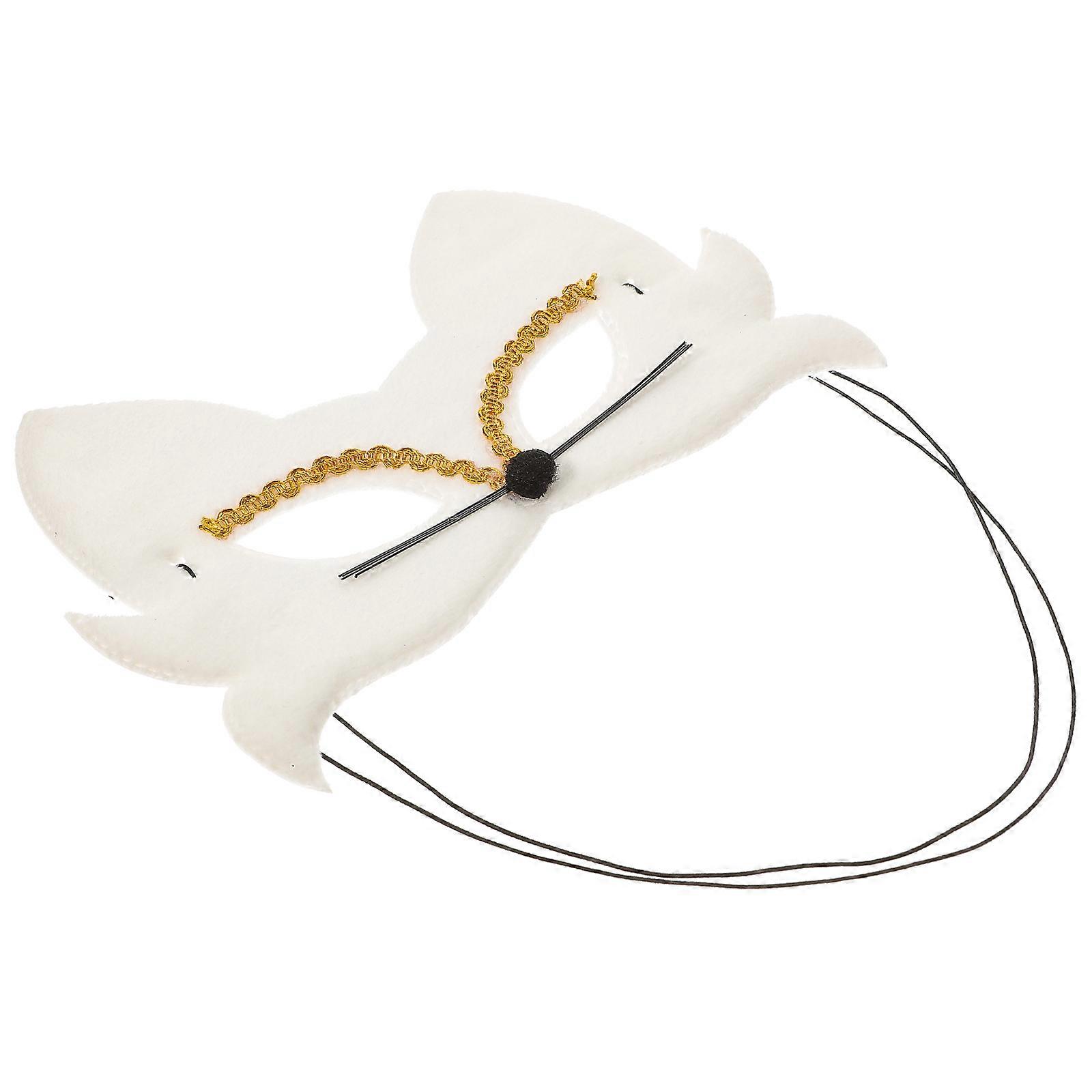 White Masquerade Mask for Decoration Fabric Made for Kids and Adults One Size Fits Most