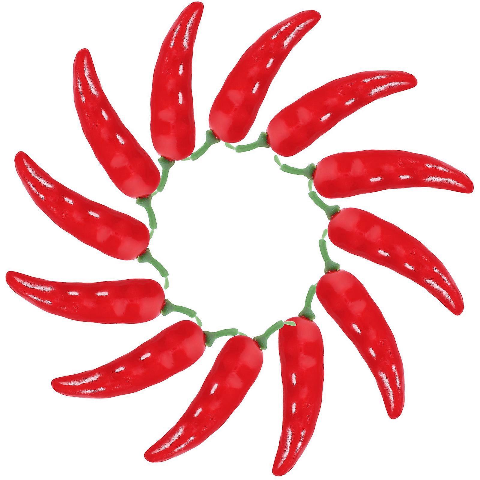 20pcs Mini Fake Chili Peppers Artificial Vegetable Model for Photo Props