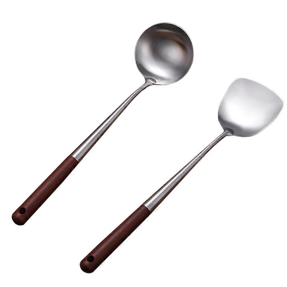 And Spoon Ladle Cooking Utensils For Home Cooks In Coffee Color Made Of Materials 1 Set