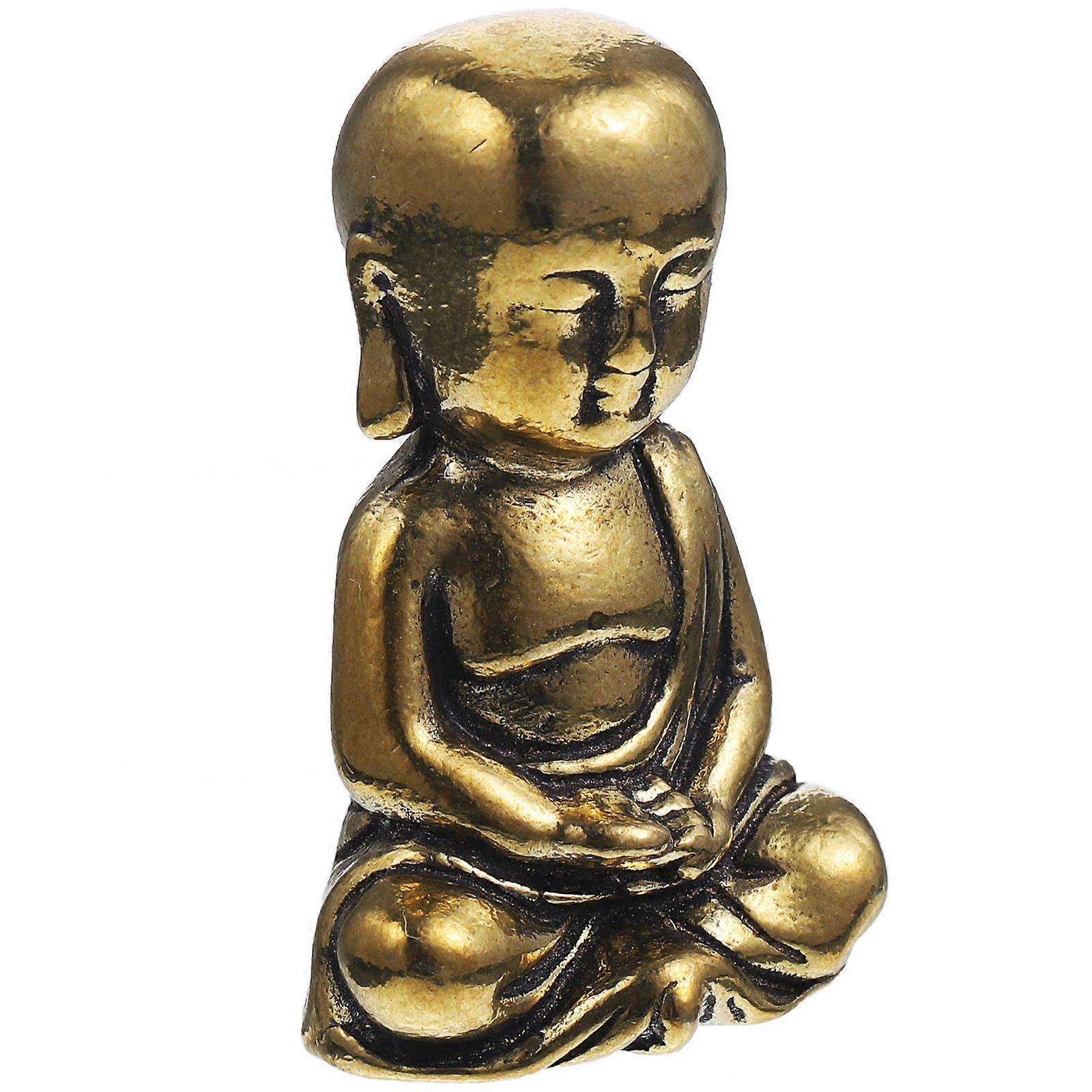 Golden Brass Statue for Decorative Use in Home or Garden 3.5 Inches