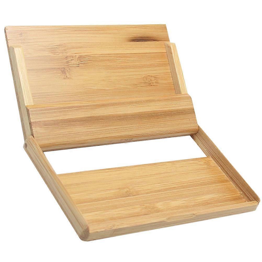 Visiting Card Holder Business Card Display Organizer Desktop Accessory Wooden 4.3×2.6×0.4in Space Saving 1Pack