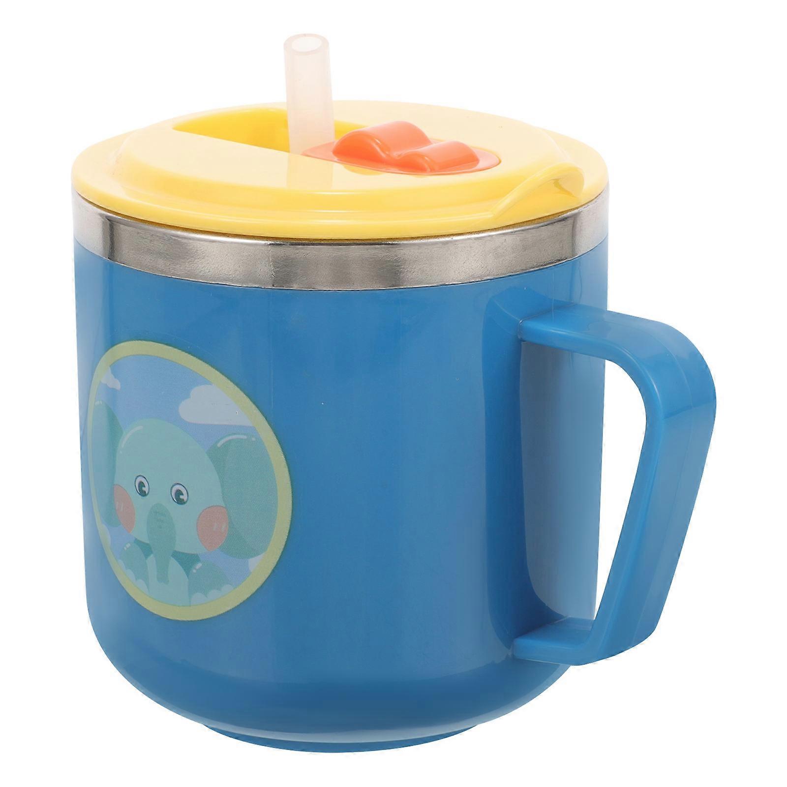Assorted Color Cartoon Cup for Kids with Handle Double Layer Insulation Made of and Stainless Steel 12 oz