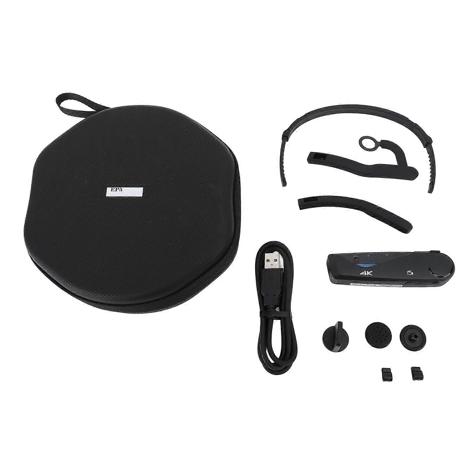 4K Head Mounted Video Camera Vlog Recorder WiFi Hands Free Wearable Camera Maximum Support 128G 1000mAh Anti Shake