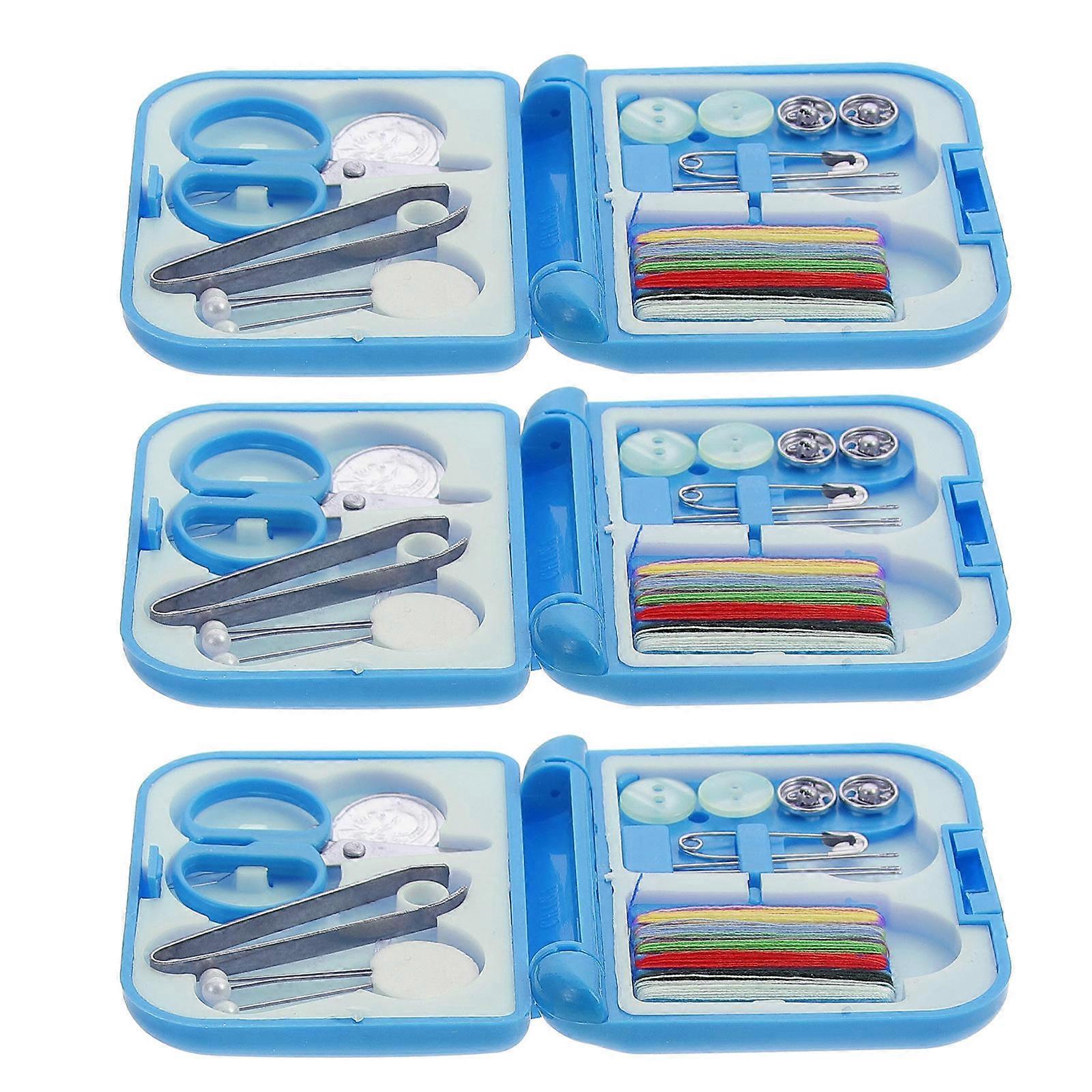 3 Boxes of Basic Sewing Accessories Including Needlework Quilting Threader and Needle