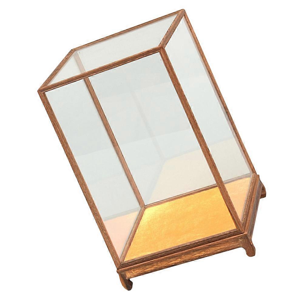 Household Glass Display Case for Figurines Dust Proof Protective Box with Elegant Base and Clear Glass Showcasing Design