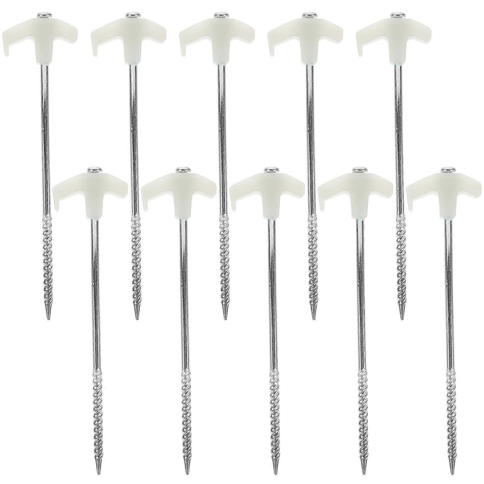Durable Stainless Steel Tent Pegs for Outdoor Use 10pcs Silver ABS