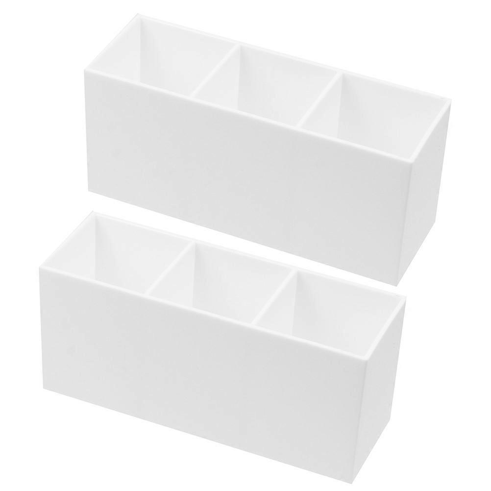 2Pcs Portable Makeup Organizer With 3-Slot Design Suitable For Desktop Use In Medicine Cabinet Or Counter Easy Storage Solution