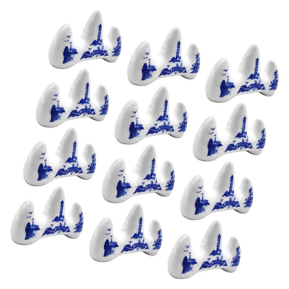 Calligraphy Pen Stand Ceramic Chinese Calligraphy Brush Pen Rest Simple and Generous Style For 12Set