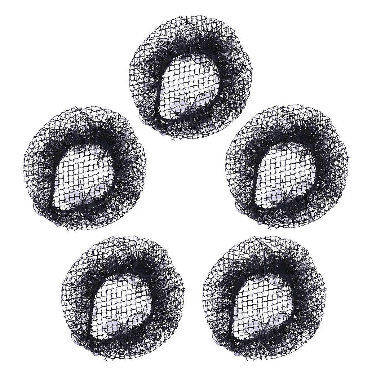 Lace Mesh Hair Net Bun Covers Pack of 5 for Ballet, Dance, Gymnastics, Skating, Wedding – Durable & Reusable for Elegant Updo Styling