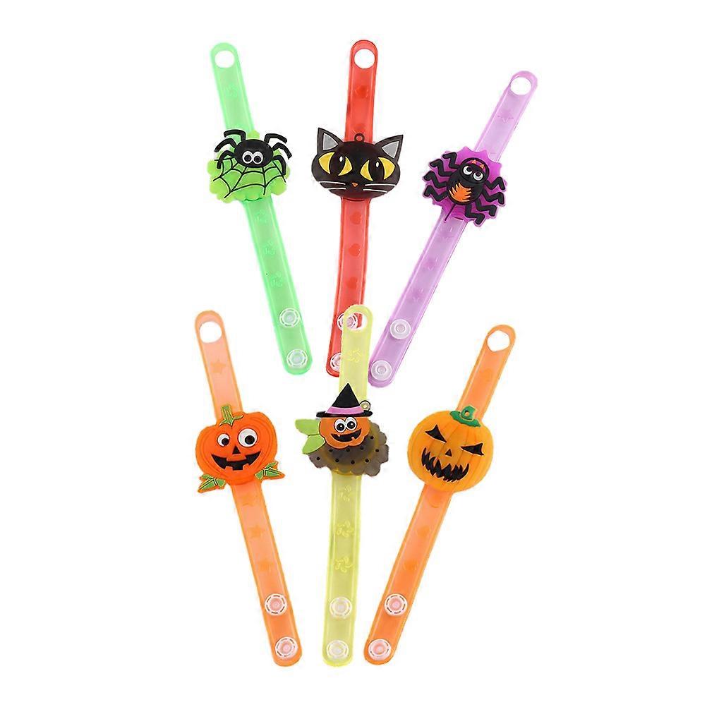 Assorted Color Luminous Kids Bracelet 6Pcs for Halloween Party and Kids Birthday Random Style Toy