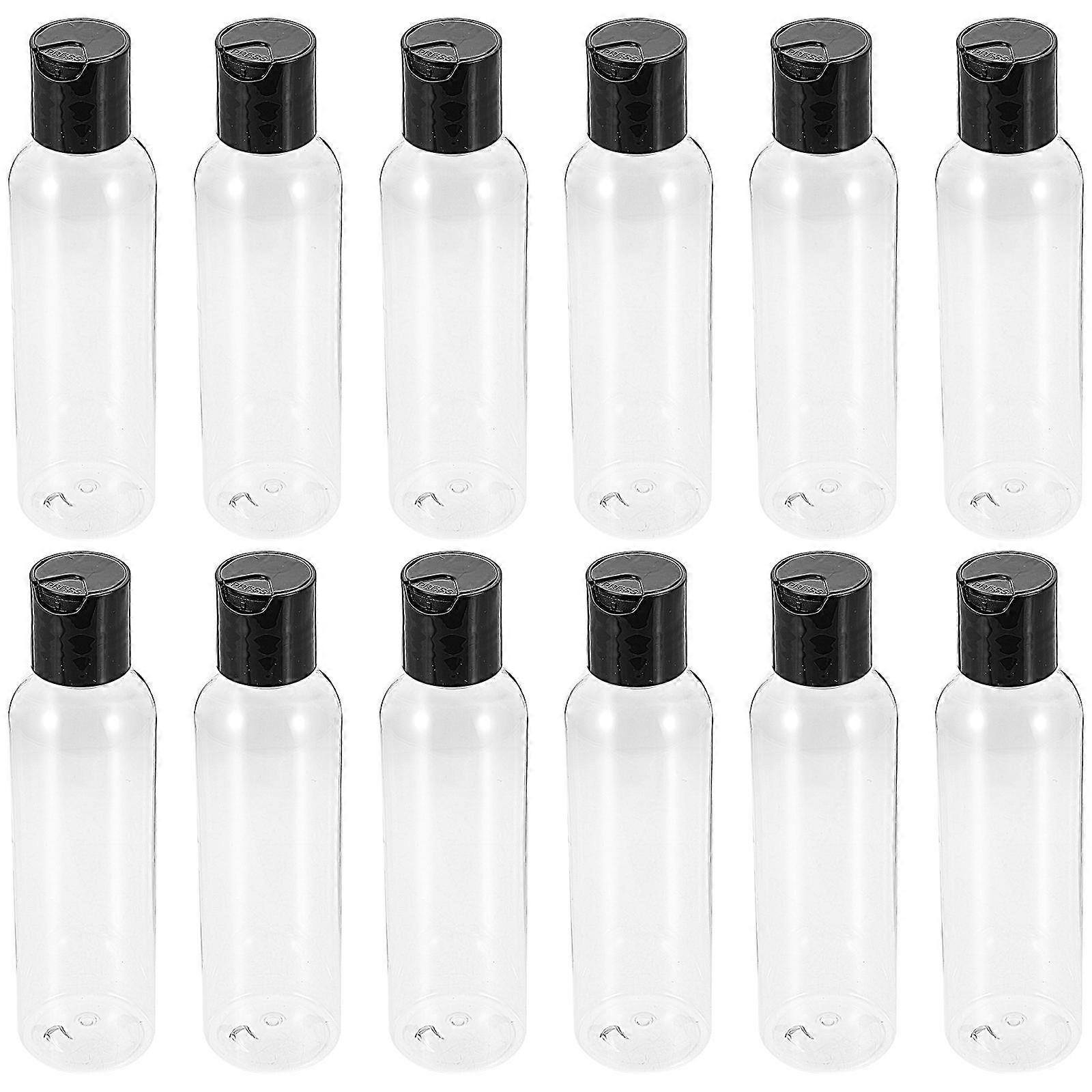 Portable Travel Accessory 12Set Empty Refillable Lotion Bottles With Disc Caps Durable Transparent Design