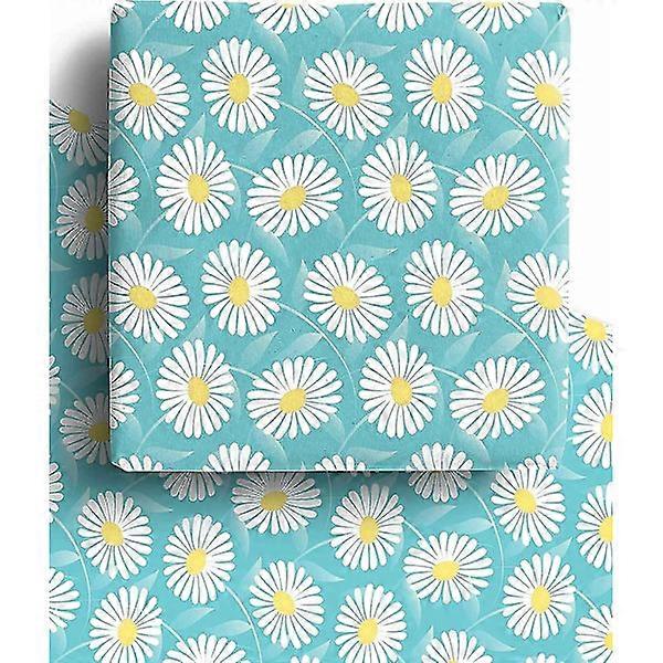 4x Bio Gänseblümchen Blumen Geschenkpapier 70x50cm