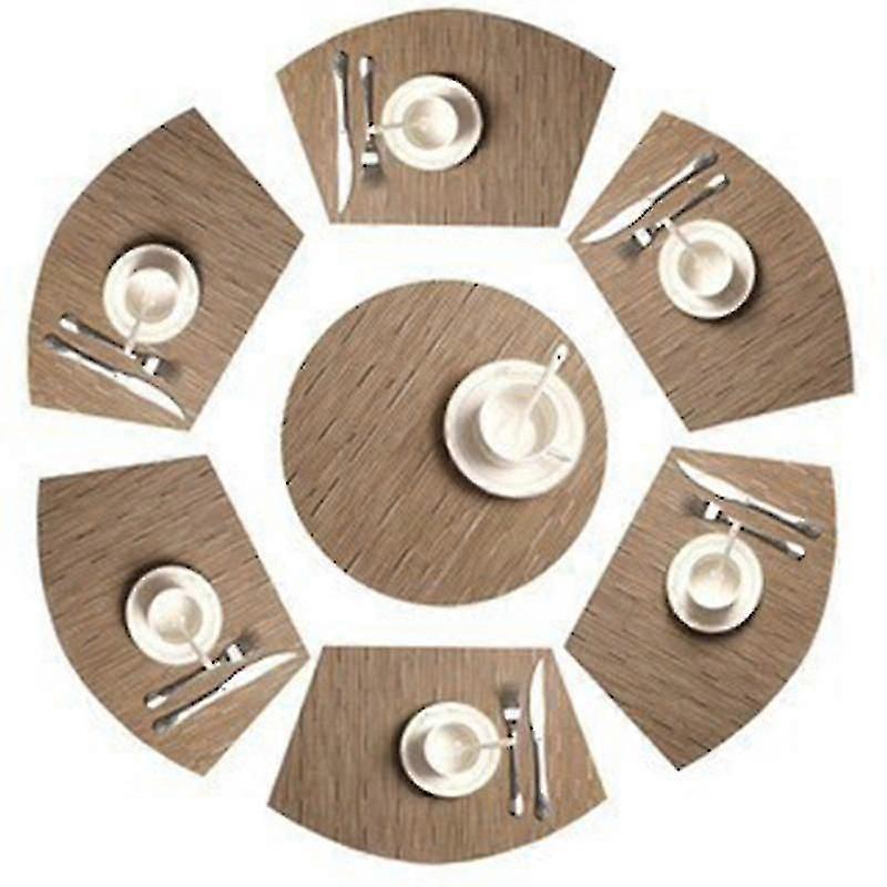 Round Heat-Resistant Placemat Set - 7 Piece Table Setting with Matching Centre Mat