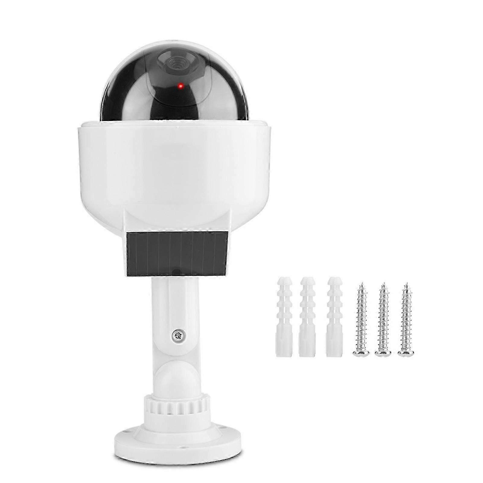 Realistic Dome Shape Dummy Camera for Indoor & Outdoor Use - Solar-Powered Security Camera Simulator for Home & Warehouse Protection