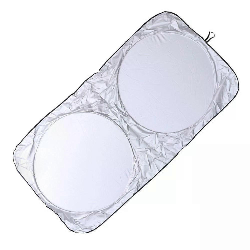 Front Windshield Sunshade, Silver Double Ring Protector for Car Windshield Sun Protection