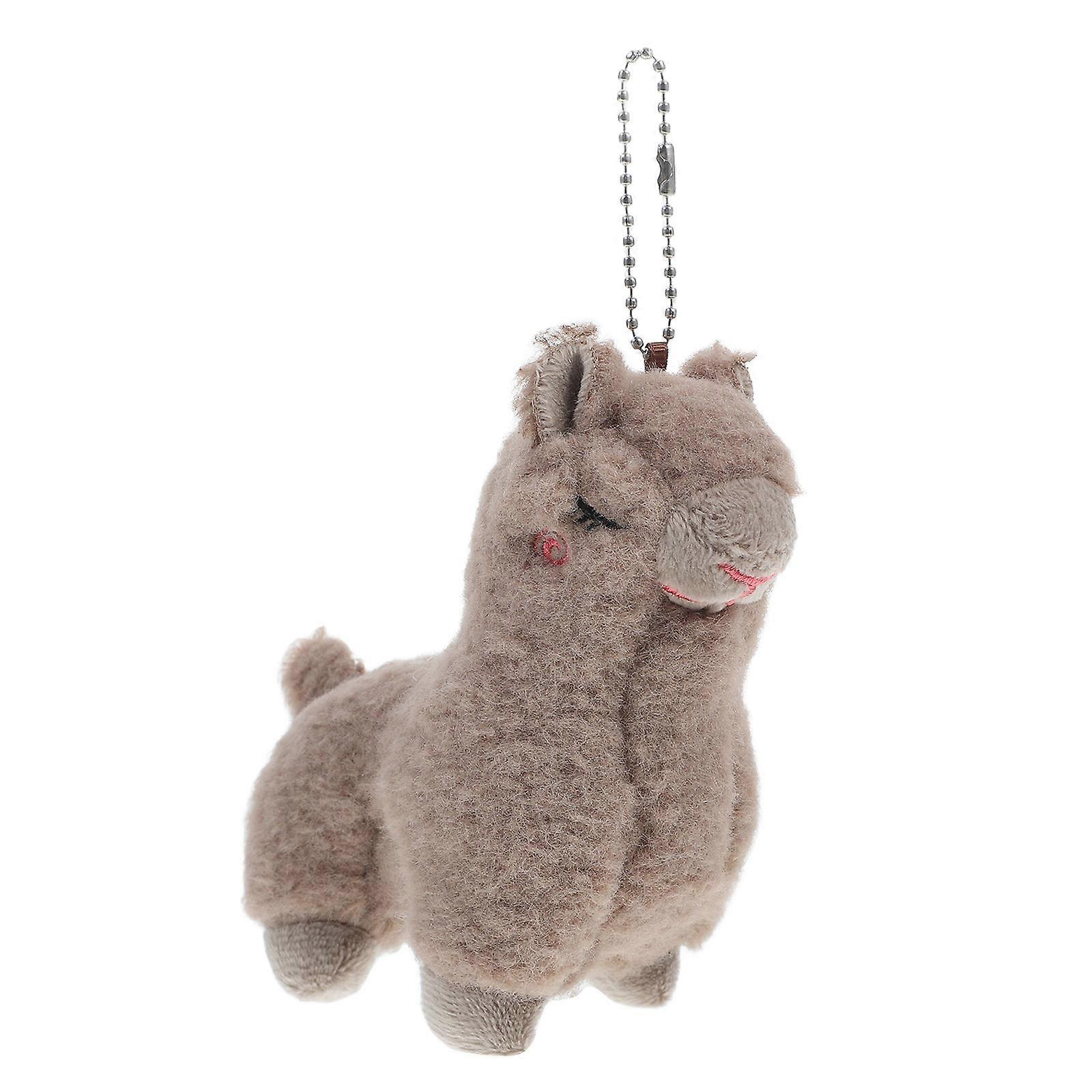 Cute Alpaca Keychain with Soft Plush Material for Decor Multi Color 3 Inch