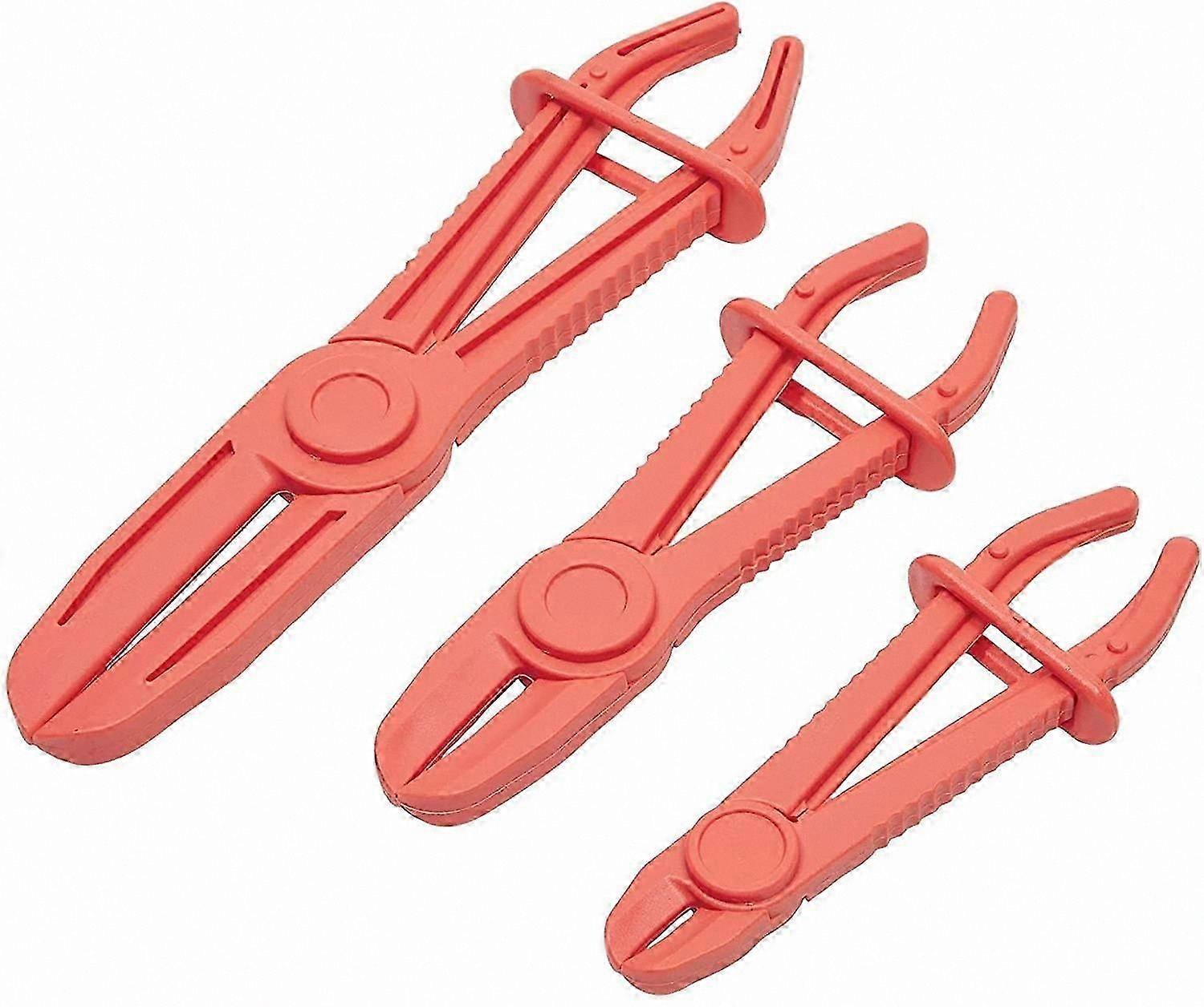 3-in-1 Hose Clamp Tool for Brake Lines, Fuel Lines, and Flexible Hoses (Red)