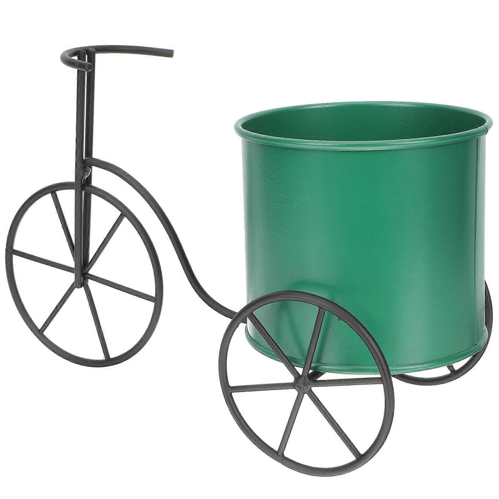 Organisateur de seau de fleurs en forme de vélo en métal rustique pour les arrangements floraux de bureau - Porte-fleurs multifonction durable pour la décoration et le stockage