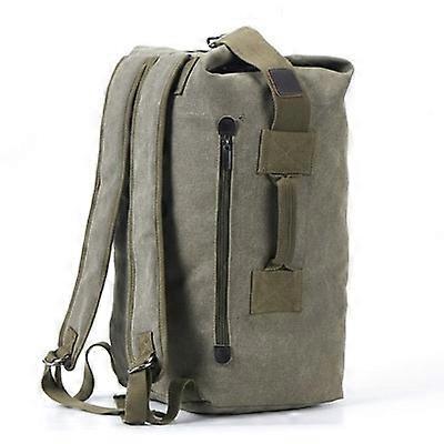 Zipper Pocket Canvas Backpack Large Green