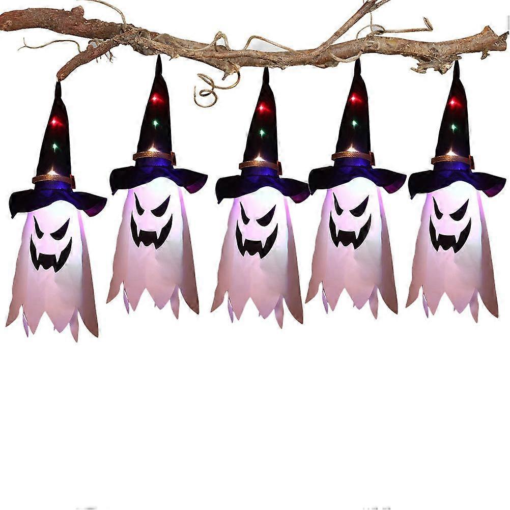 LED Halloween Pumpkin Light with Ghost and Wizard Hat for Party Decor