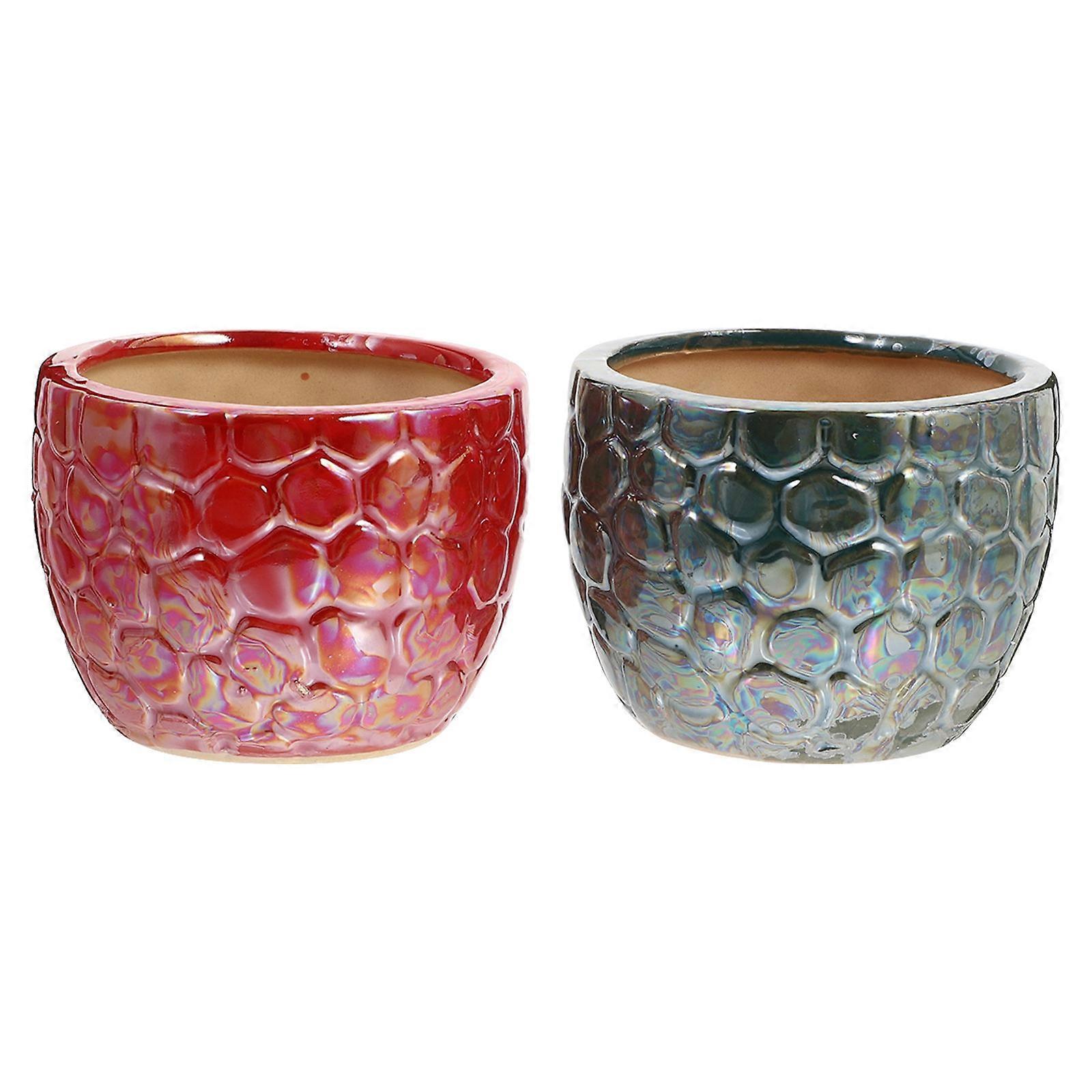 Decorative Flower Pot Container Perfect For Plant Enthusiasts With Breathable Design 2Pack