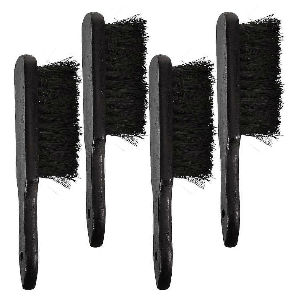 Fireplace Cleaning Tools with Dense Soft Bristles and Ergonomic Handle for Indoor Use Black Plastic Wood 4pcs