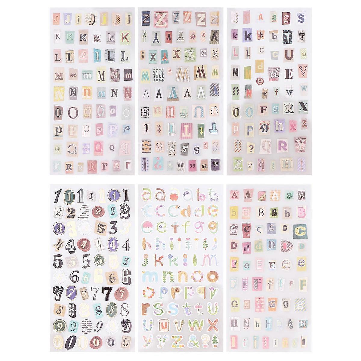 Reusable Graffiti Style Alphabet Stickers Decorative Adhesive For Notebook Scrapbook Crafting 6 Pcs