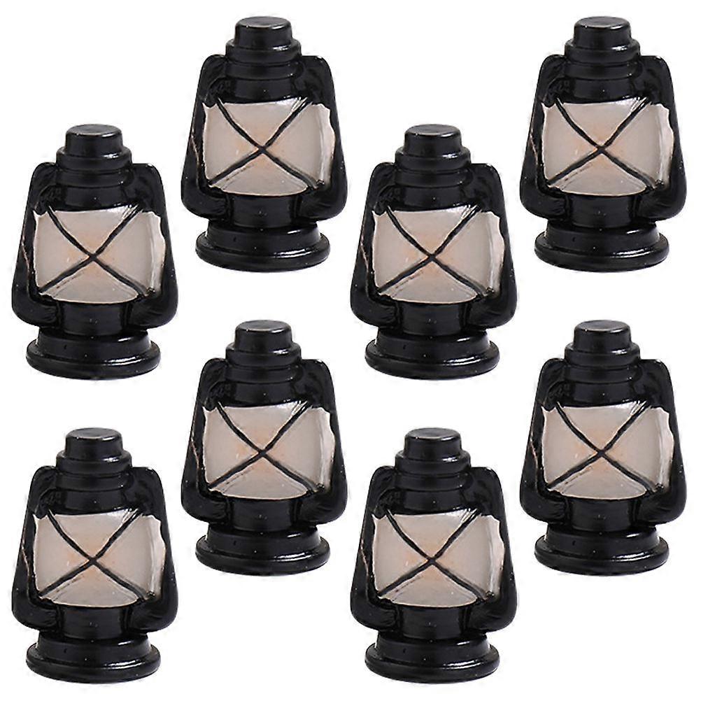 8pcs Miniature Resin Lanterns for Teaching Vintage Style Decorative Accessories 3.54 Inches