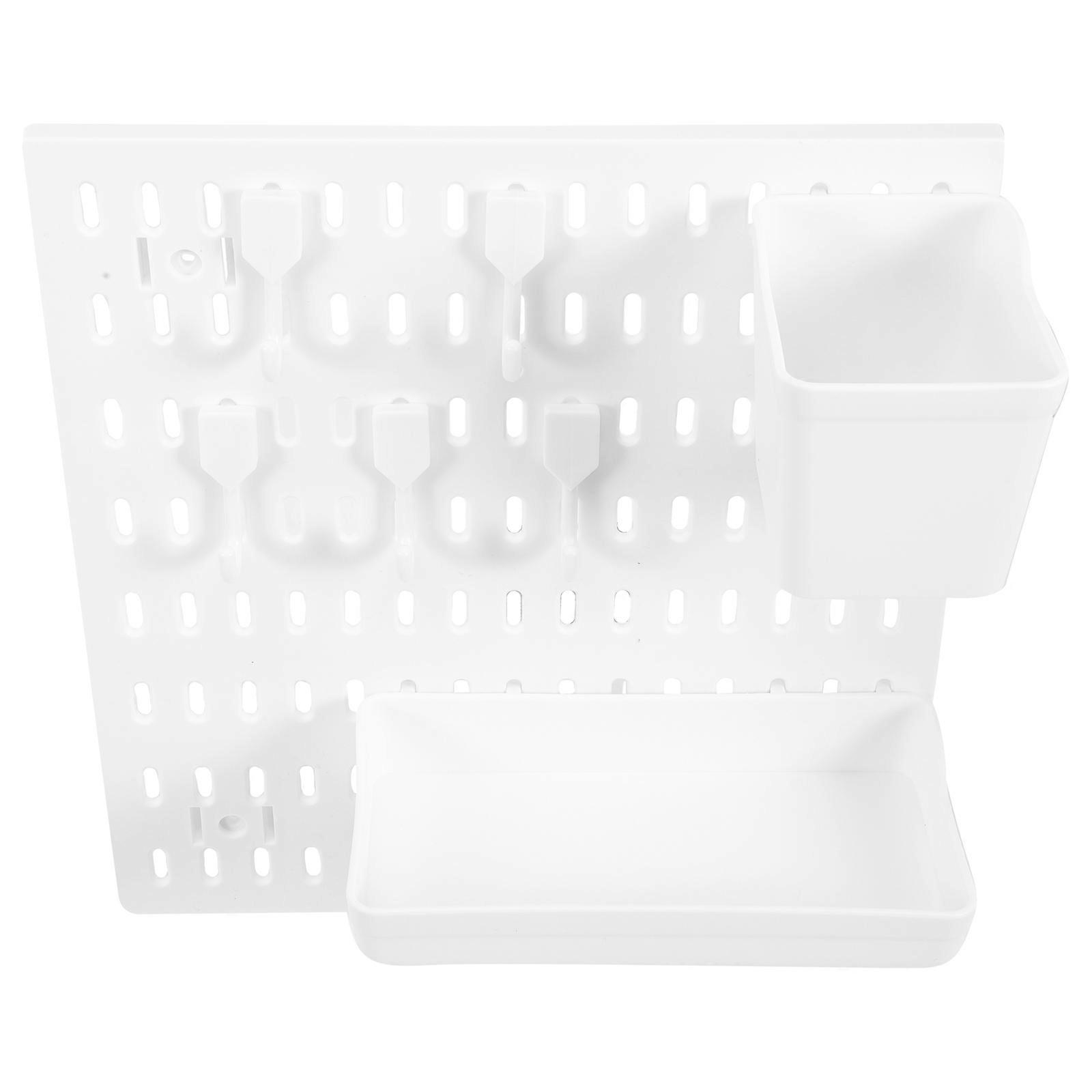 Wall Mounted Pegboard Organizer Shelf for Home, Dorm, Kitchen, Bathroom – Space Saving, No Drill Installation, Multi Functional Storage Solution
