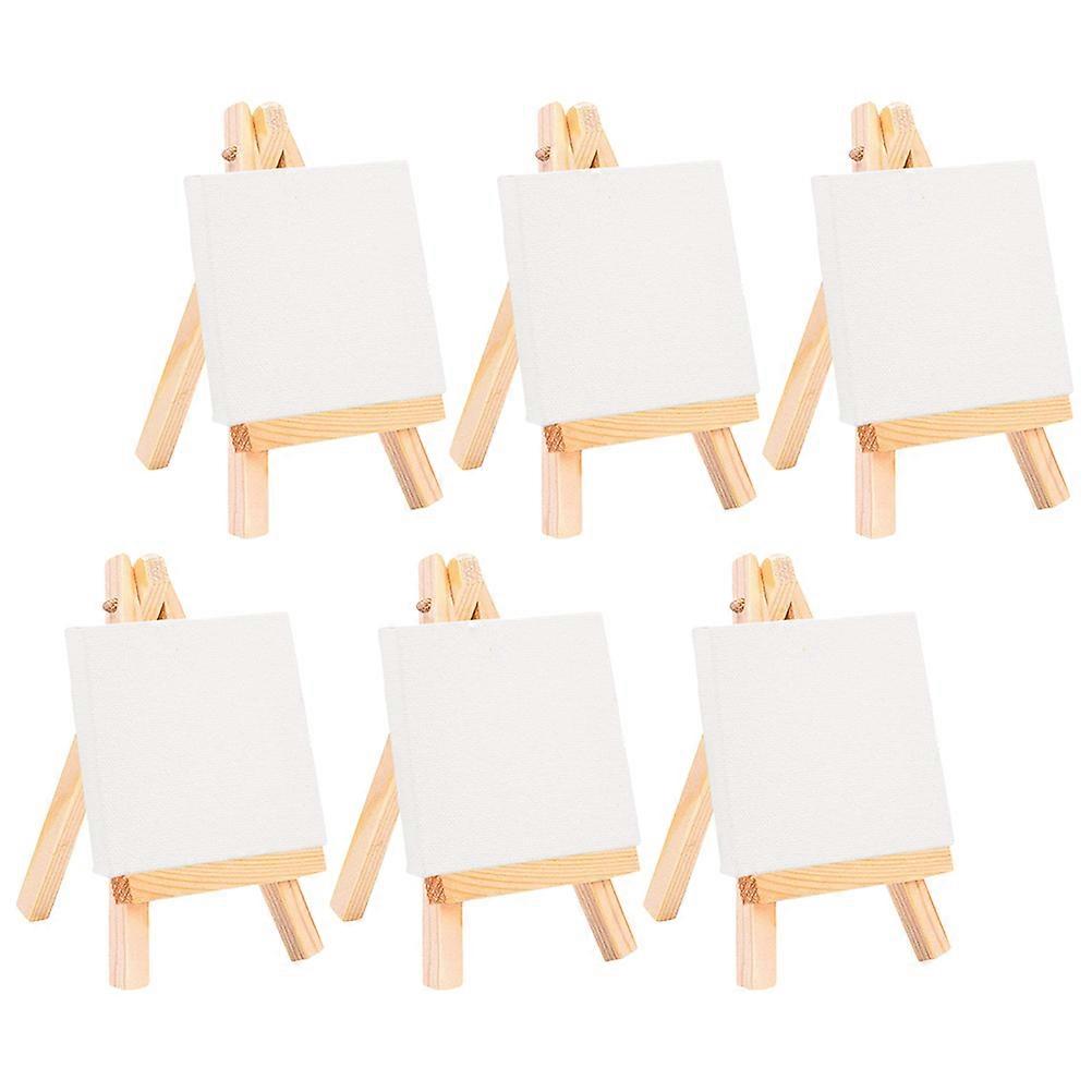 6 Sets Mini Canvas Easels and Stands for Painting, Art Projects, Oil Painting and DIY Activities – Craft Accessories for Artists