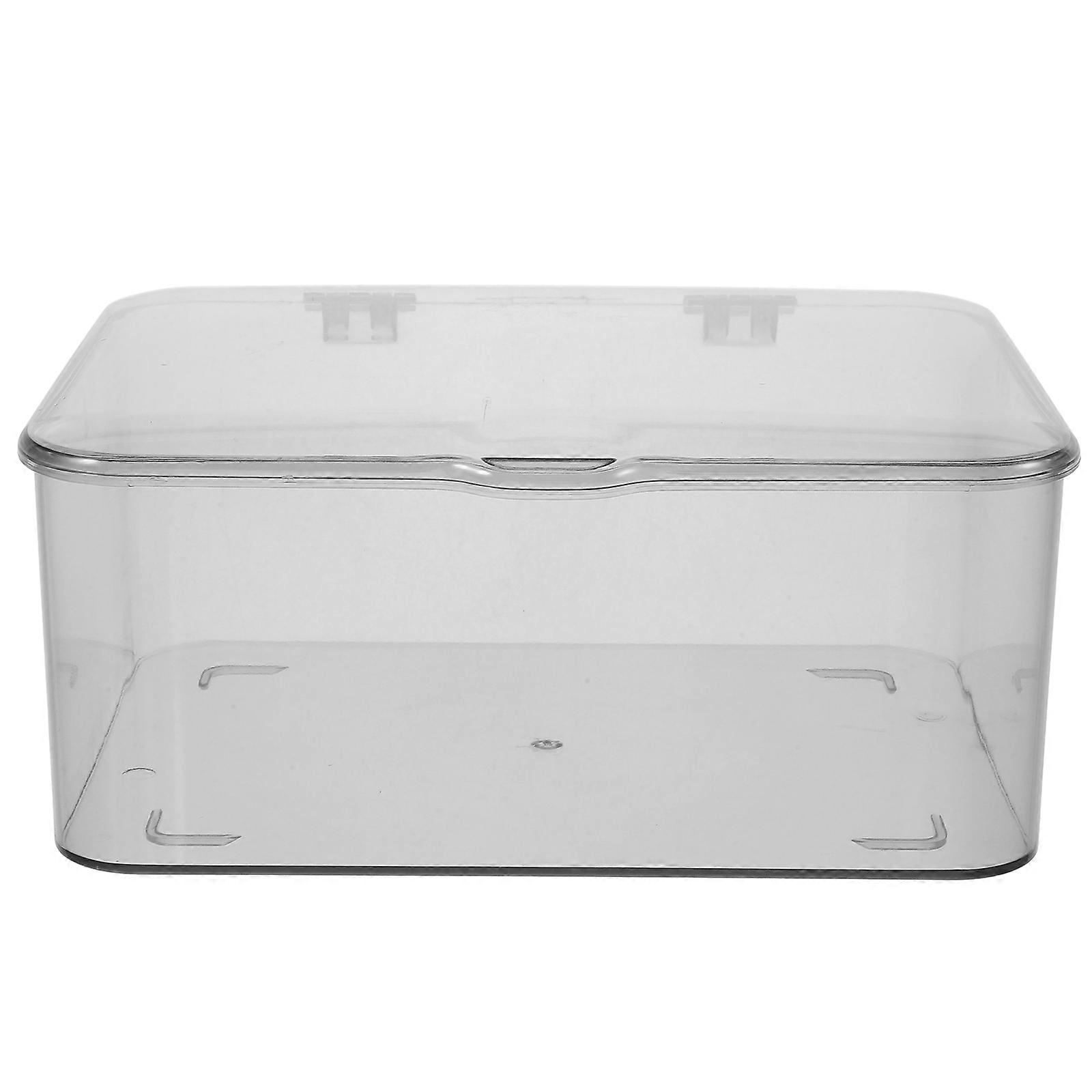 Grey Transparent Storage Box Organizer for Small Items Office Supplies Storing 1Pack