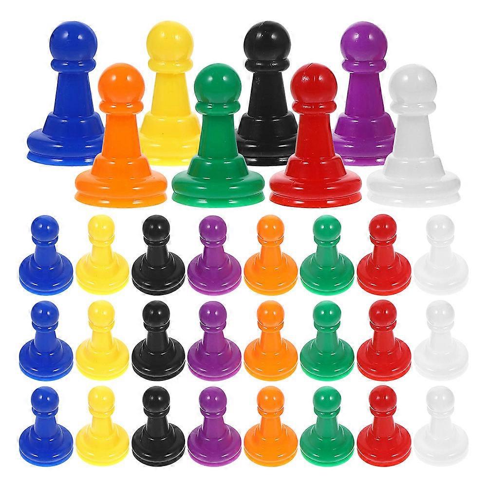 64pcs Plastic Chess Pieces Multicolor Replacement Pawns for Board Games Family Friendly Tabletop Markers for Parties Game Night